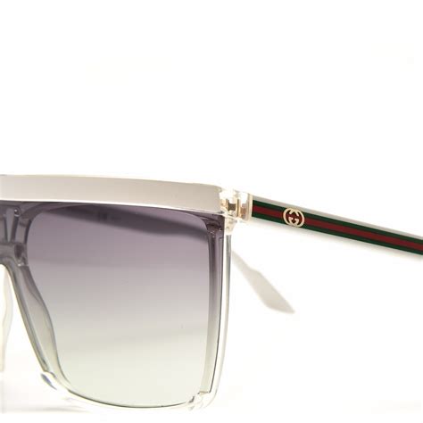 gucci white shield sunglasses